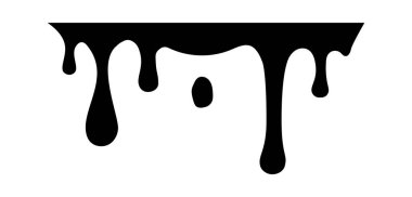 Bal damlası, erimiş damla. Siyah çikolata. Vektör boyası sıvısı. Sause syrip biçimi.