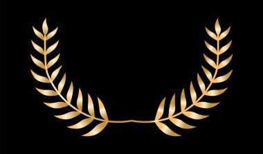 Gold film awards. Golden award wreaths. Vector illustration. clipart