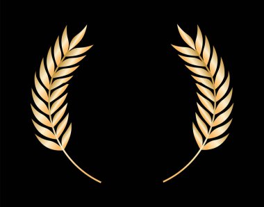 Altın film ödülleri. Altın ödüllü çelenkler. Vektör illüstrasyonu.