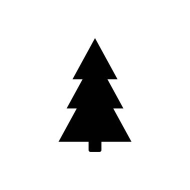 Noel ağaçları silueti. Xmas basit şekiller. Vektör Yeni Yıl Ağacı simgesi