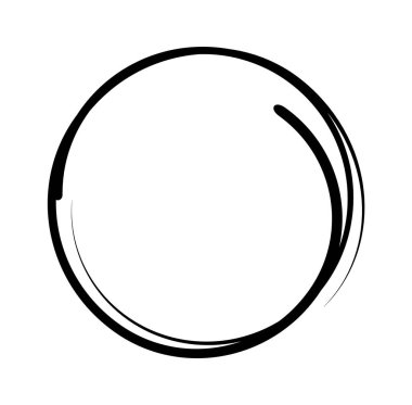 Çizim çemberleri ayarlandı. El çizimi karalama çizgisi logo tasarımı elementleri. Kalem ya da kalem grafiti balonu. İleti notu tasarım ögesi için el çizimi dairesel grafik seti.