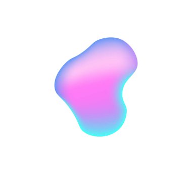 sıvı hologram şekilleri. Fütürist sıvı holografik elementler. Vektör neon buhar dalgası logosu.