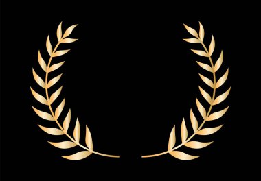 Gold film awards. Golden award wreaths. Vector illustration. clipart