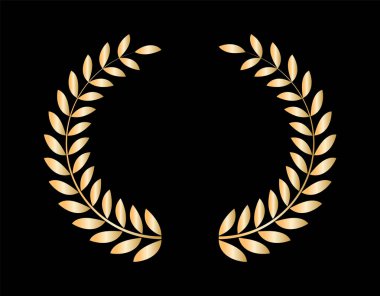 Altın film ödülleri. Altın ödüllü çelenkler. Vektör illüstrasyonu.
