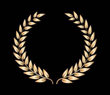 Gold film awards. Golden award wreaths. Vector illustration. clipart