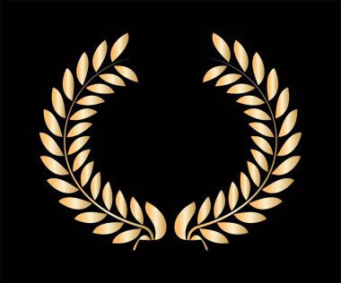 Altın film ödülleri. Altın ödüllü çelenkler. Vektör illüstrasyonu.