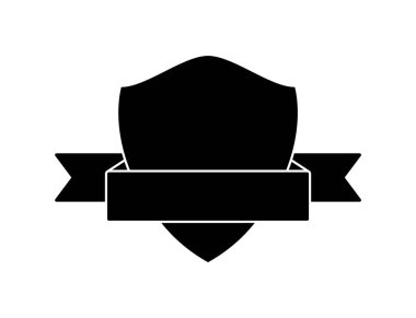 Polis kalkanı siyah şekilli. Heraldik kalkanlar boş amblemler. Güvenlik vektör etiketleri