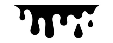 Bal damlası, erimiş damla. Siyah çikolata. Vektör boyası sıvısı. Sause syrip biçimi.