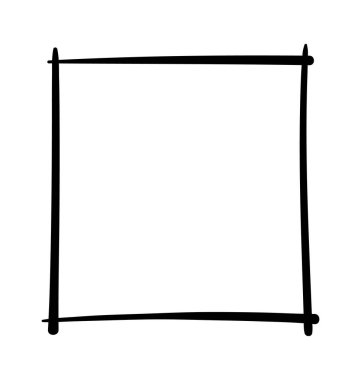 El çizimi çerçeveler. Elle çizilmiş kare çerçeve. Vektör kenarlıkları grunge şablonu ayarlandı