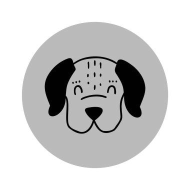 Renkli kapaklar. Köpek koleksiyonu. Sosyal medya hikayeleri için yuvarlak ikonlar. Vektör seti.