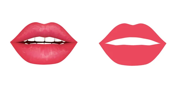 Vector Illustration Beautiful Female Lips Lip Augmentation Concept Cosmetic Procedure — Stock Vector