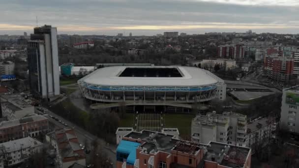 Dnepr Arena Football Stadium City Dnipro Ukraine Drone View Panoramic — Stock Video