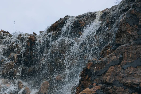 Vodopád Hlasitý Práh Svahu Klášterního Ostrova Dněpru Ukrajina Umělý Dekorativní — Stock fotografie