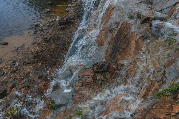Vodopád Hlasitý Práh Svahu Klášterního Ostrova Dněpru Ukrajina Umělý Dekorativní — Stock fotografie