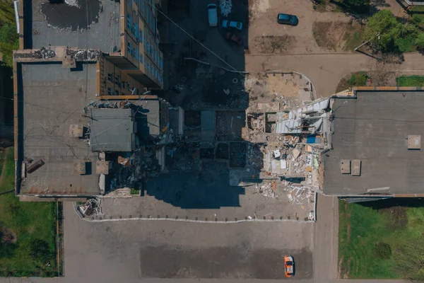 Een Russische Raket Vloog Een Residentieel Gebouw Stad Dnipro Oekraïne — Stockfoto
