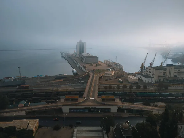 Odessa Oteli Odessa Limanındaki Yolcu Gemisi Terminali Potemkin Merdiveni Nden — Stok fotoğraf