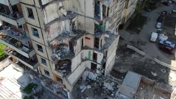 Egy Orosz Rakéta Berepült Egy Lakóépületbe Dnipro Városában Ukrajnában Egy — Stock videók