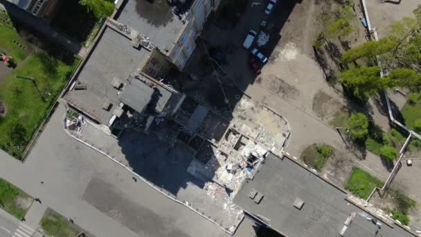 Ruská Raketa Vletěla Obytné Budovy Městě Dnipro Ukrajině Rezidenční Budova — Stock video