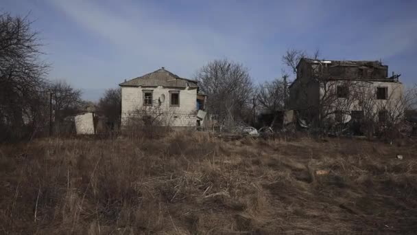 Conseguenze Dell Esplosione Razzo Una Casa Privata Guerra Ucraina Resti — Video Stock