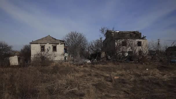Conseguenze Dell Esplosione Razzo Una Casa Privata Guerra Ucraina Resti — Video Stock