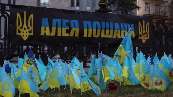 Chůze Cti Počest Padlých Obránců Obránců Městě Dnepr Ukrajina Válka — Stock video