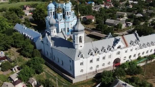 Igreja Santa Intercessão Uma Igreja Ortodoxa Aldeia Odinkovka Que Faz — Vídeo de Stock