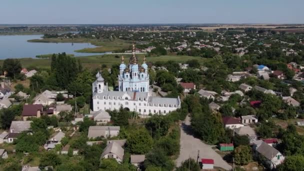 Holy Intercession Church Orthodox Church Village Odinkovka Which Part Dnipro — Stock Video