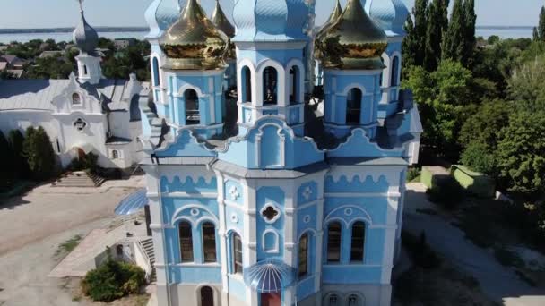 Holy Intercession Church Orthodox Church Village Odinkovka Which Part Dnipro — Stock Video