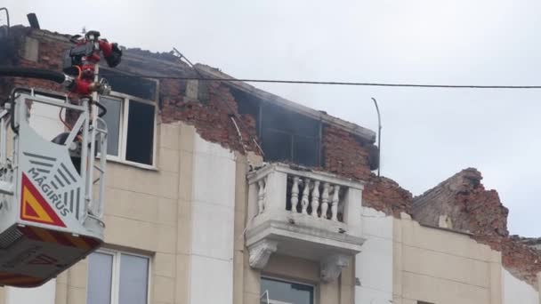 Russian Missile Hit Residential Building City Dnepr Ukraine Damaged Apartment — Stock Video