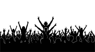 Kalabalığın vektör çizimi. konser arkaplanı