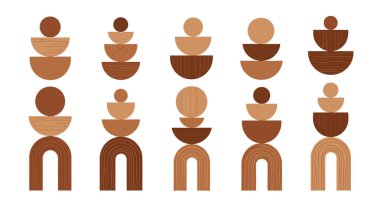 Minimalist Geometrik Soyut Sanat Koleksiyonu Tarafsız Tonlar Ev Dekorasyonu ve Dekorasyonu Fikri