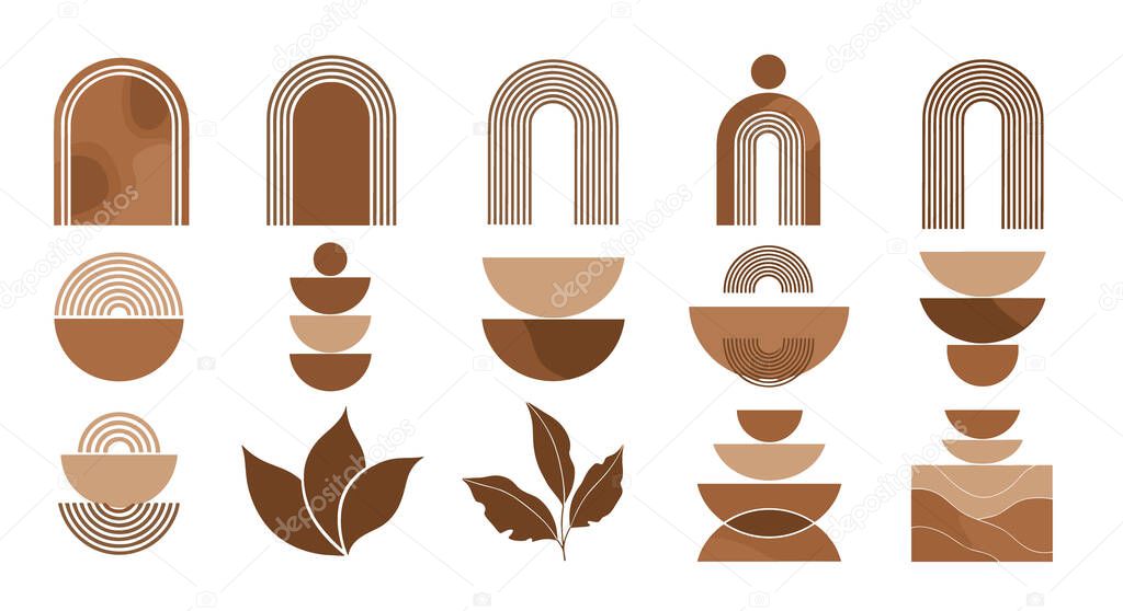 Geometric Shapes And Boho Elements For Logo Design And Decoration Elements