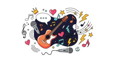 Müzik Sanatı Müzik Enstrümanları ve Elementleri Koleksiyonu
