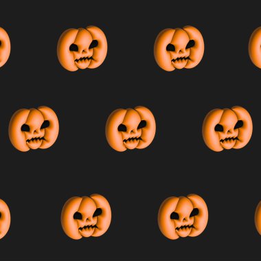 Pumpkin Halloween seamless pattern vector 3D illustration
