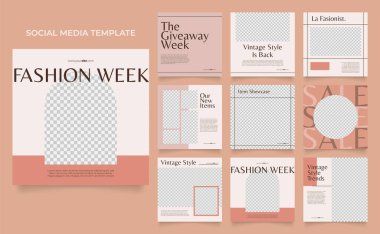 Sosyal medya afişini kahverengi kırmızı renkte satışa sunuyor. Tam olarak düzenlenebilir instagram ve Facebook kare kare kare kare kare kare kare kare kare yapboz organik satış posteri.