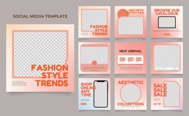 Sosyal medya reklam panolarını pembe renklerle satışa sunuyor. Tam olarak düzenlenebilir instagram ve Facebook kare kare kare kare kare kare kare kare kare yapboz organik satış posteri