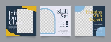 Sosyal medya dijital pazarlama ve iş satış tanıtımı için iş ajansı şablonu hazırlıyor. Mobilya ya da moda reklamı. Tanıtım pankartı vektör çerçevesi