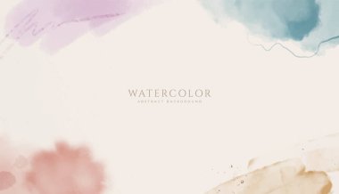 Soyut yatay suluboya arkaplan. Nötr ışık renklendirilmiş boş alan arkaplan çizimi