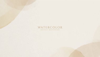 Soyut yatay suluboya arkaplan. Nötr açık kahverengi bej renkli boş alan arkaplan çizimi