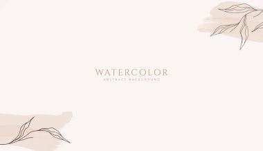 Soyut yatay suluboya arkaplan. Nötr ışık renklendirilmiş boş alan arkaplan çizimi