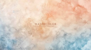 Soyut yatay suluboya arkaplan. Nötr ışık renklendirilmiş boş alan arkaplan çizimi