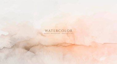 Soyut yatay suluboya arkaplan. Nötr ışık renklendirilmiş boş alan arkaplan çizimi