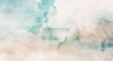 Soyut yatay suluboya arkaplan. Nötr ışık renklendirilmiş boş alan arkaplan çizimi