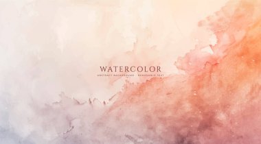 Soyut yatay suluboya arkaplan. Nötr ışık renklendirilmiş boş alan arkaplan çizimi