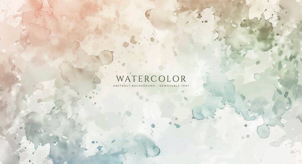 Fondo Acuarela Horizontal Abstracto Luz Neutra Coloreada Espacio Vacío Fondo — Vector de stock