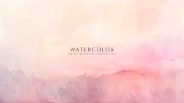 Soyut yatay suluboya arkaplan. Nötr ışık renklendirilmiş boş alan arkaplan çizimi