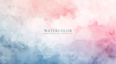 Soyut yatay suluboya arkaplan. Nötr ışık renklendirilmiş boş alan arkaplan çizimi