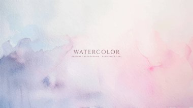 Soyut yatay suluboya arkaplan. Nötr ışık renklendirilmiş boş alan arkaplan çizimi