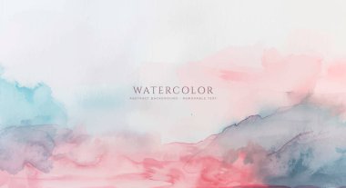 Soyut yatay suluboya arkaplan. Nötr ışık renklendirilmiş boş alan arkaplan çizimi