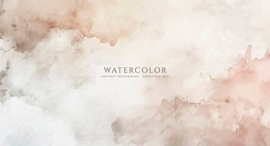 Soyut yatay suluboya arkaplan. Nötr ışık renklendirilmiş boş alan arkaplan çizimi